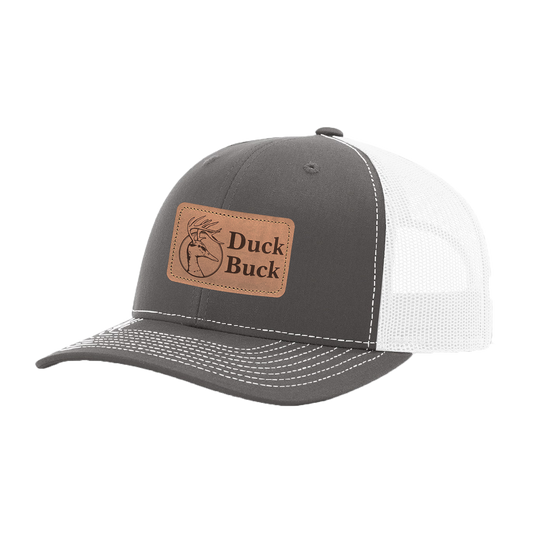 Charcoal Leather Patch Duck Buck Hat