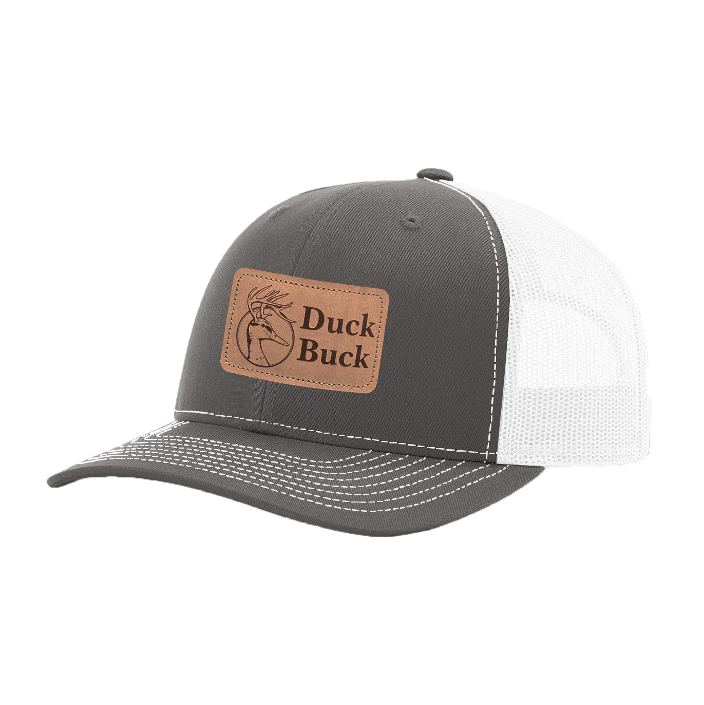 Charcoal Leather Patch Duck Buck Hat